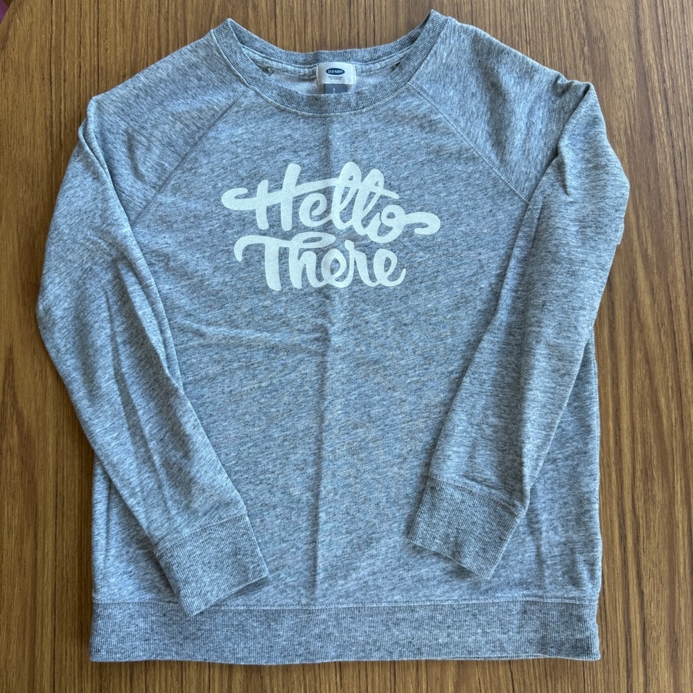 Old Navy “Hello There” Graphic Sweatshirt Gray Women’s Small